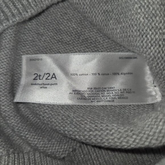 Carters Toddler Girls Fair Isle Sweater Dress Size 2T Gray & Pink 3897 - Picture 4 of 5